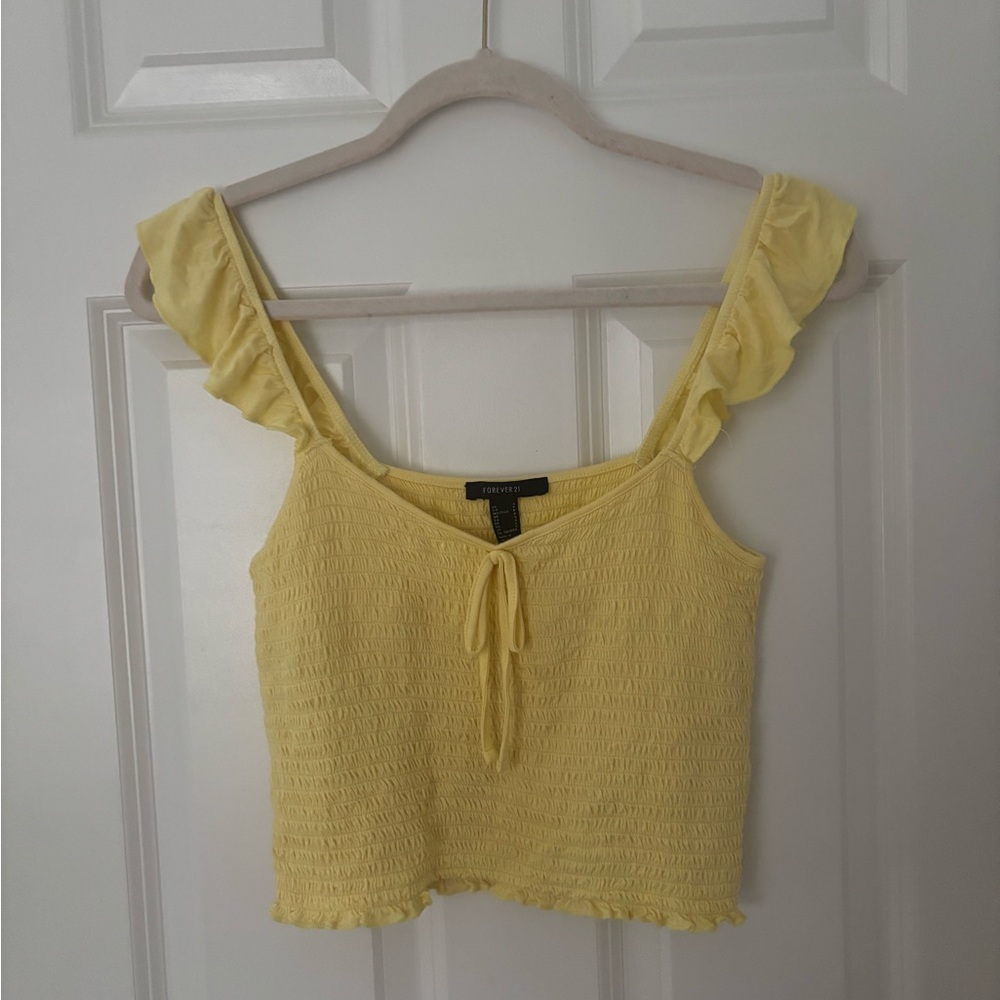 Yellow Ruffled Women's Top